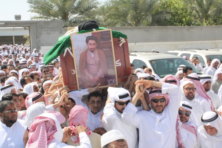 خاکسپاري علامه سيد علي السلمان استاد حوزه علميه مبرز عربستان