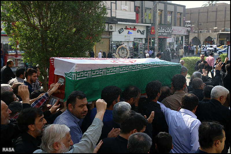 مراسم تشييع و خاکسپاري پيکر يکي از جانباختگان حادثه منا در اهواز