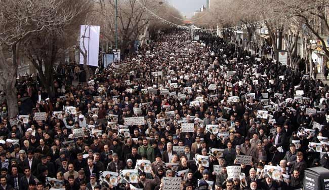 تظاهرات حاشدة في ايران منددة بجريمة اعدام الشيخ النمر