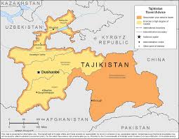 کشور تاجیکستان بر روی نقشه