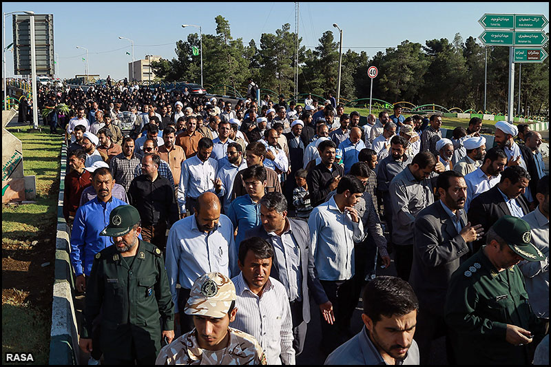 تشييع جثامين شهداء مدافعي الحرم في قم المقدسة