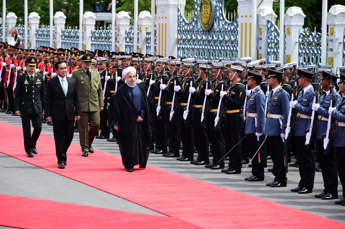 مراسم استقبال رسمی نخست وزیر تایلند از روحانی