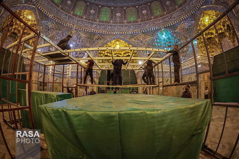 مراحل نصب ضریح جدید حرم امامین عسکریین(ع)