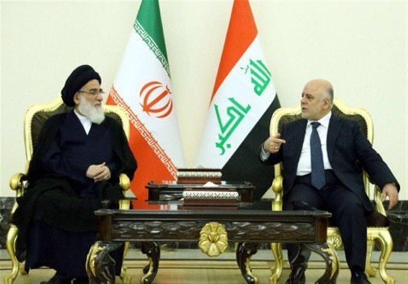 آية الله السيد محمود هاشمي شاهرودي" خلال اللقاء مع رئيس الوزراء العراقي "حيدر العبادي"