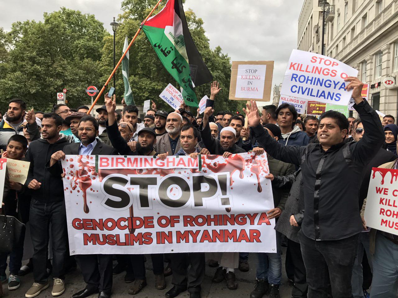  تظاهرات حاشدة في بريطانيا تنديداً بالمجازر ضد المسلمين في ميانمار