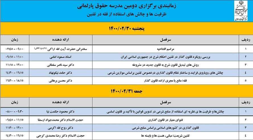 دومین مدرسه حقوق پارلمانی /حوزه و روحانیت/