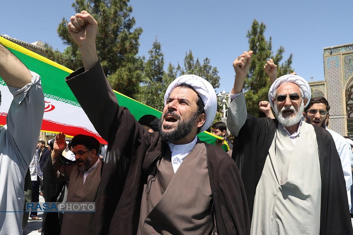 تجمع طلاب و فضلای حوزه در حمایت از عملیات مقتدرانه نیرو‌های مسلح -۲