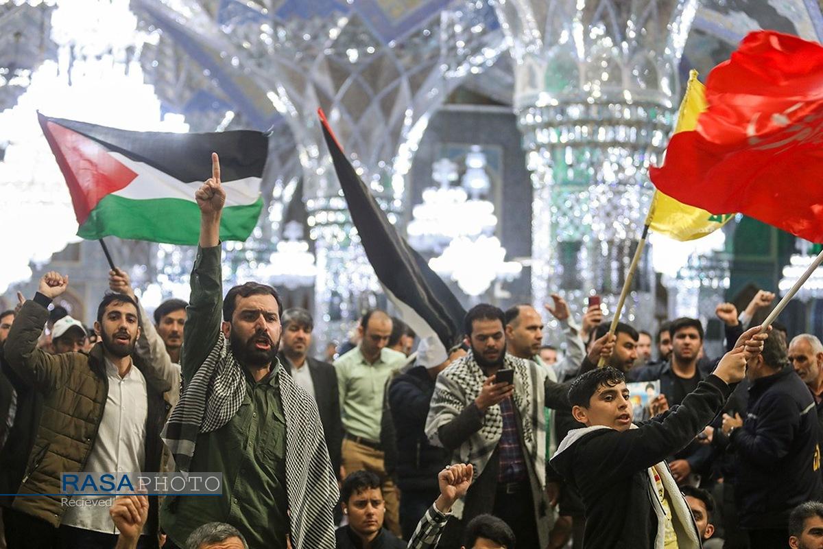 تجمع مردم مشهد در حمایت از حمله موشکی علیه رژیم صهیونیستی