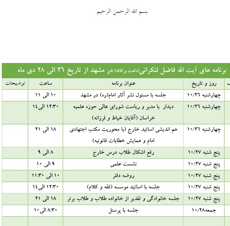 سفر علمی آیت الله فاضل لنکرانی به مشهد مقدس