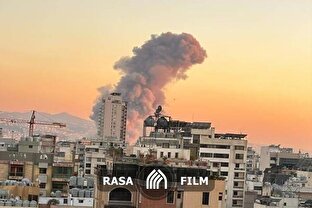 تصویری از ساختمان‌های بمباران شده در ضاحیه بیروت