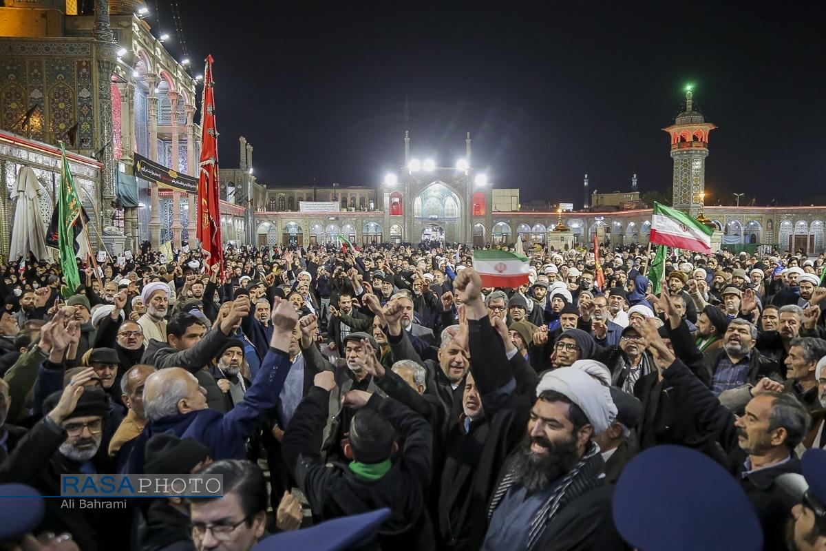 راهپیمایی شبانه مردم قم علیه اغتشاشگران