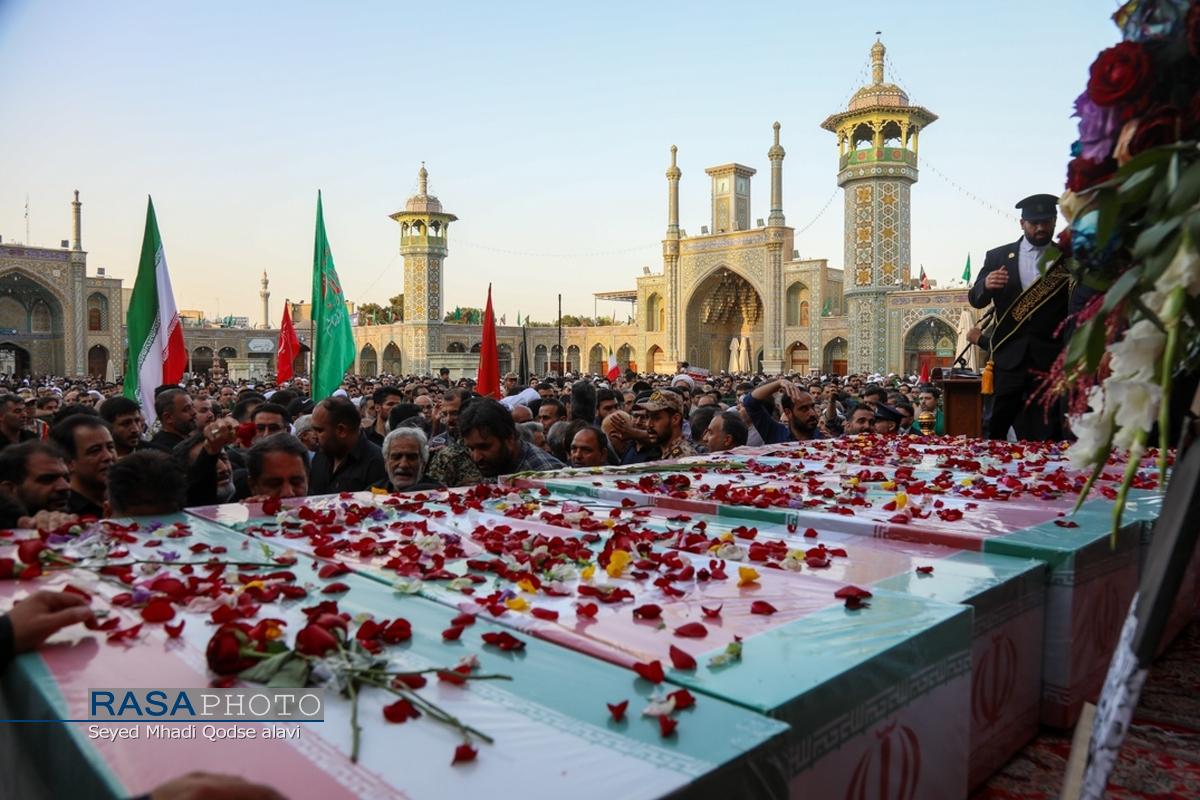 تشییع پیکر مطهر ۸ شهید حمله رژیم صهیونیستی در قم