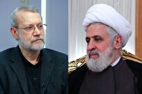 تأکید شیخ نعیم قاسم بر روابط برادری ایران و لبنان در دیدار با لاریجانی
