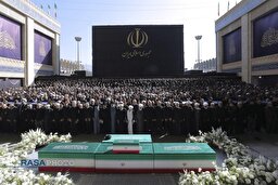 اقامه نماز بر پیکر مطهر رهبر شهید انقلاب اسلامی