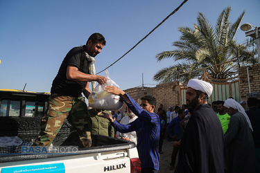 امداد رسانی مجاهدان عراقی حرکت النجباء عراق به مناطق سیل زده خوزستان