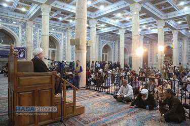 مراسم بزرگداشت مرحوم آیت الله سید محمد حسینی شاهرودی از سوی رهبر معظم انقلاب در مسجد اعظم قم