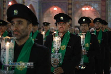 مراسم خطبه خوانی شب عاشورا در حرم مطهر رضوی‎