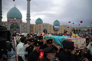 تشییع و تدفین دو شهید گمنام دفاع مقدس در مسجد مقدس جمکران