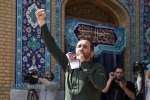 تجمع خونخواهی مردم قم و تعویض پرچم مسجد مقدس جمکران