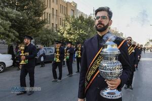 دسته عزای خادمان و زائران در سالروز رحلت حضرت معصومه (سلام‌الله‌علیها)