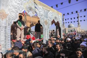 تشییع پیکر پاک ۷ شهید گمنام دفاع مقدس در قم