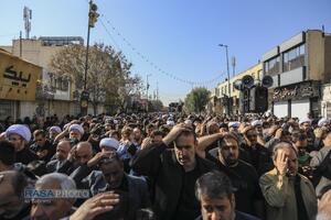 دسته عزاداری روز شهادت حضرت زهرا (سلام‎‌الله‌علیها) با حضور حضرت آیت الله وحید خراسانی