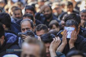 دسته عزاداری روز شهادت حضرت زهرا (سلام‎‌الله‌علیها) با حضور حضرت آیت الله وحید خراسانی