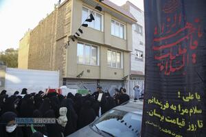 مراسم تدفین پیکر پاک شهید گمنام دفاع مقدس در مدرسه علمیه خواهران حضرت آمنه