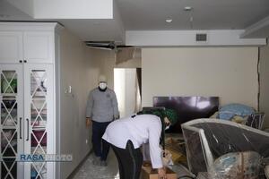 فعالیت جهادی طلاب در منازل آسیب‌دیده تهران در سومین جنگ تحمیلی